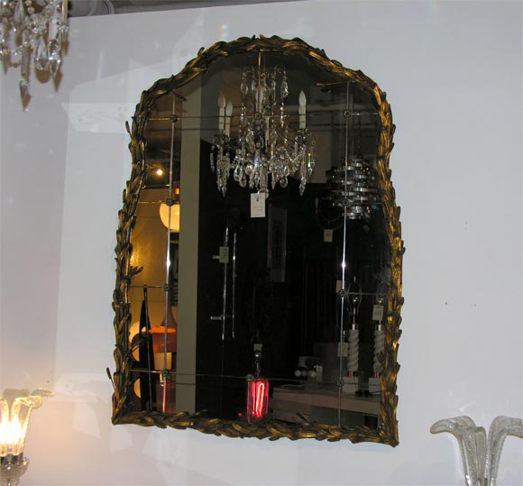Gold Gilded Catail Mirror