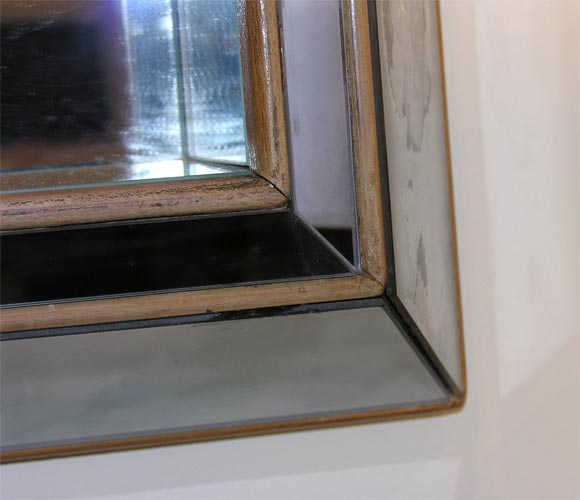 1940's Smoked Shadow Box Mirror In Excellent Condition In New York, NY