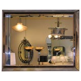 Vintage 1940's Smoked Shadow Box Mirror