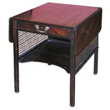 Antique Georgian Mahogany Drop Leaf End Table with Caned Sides.