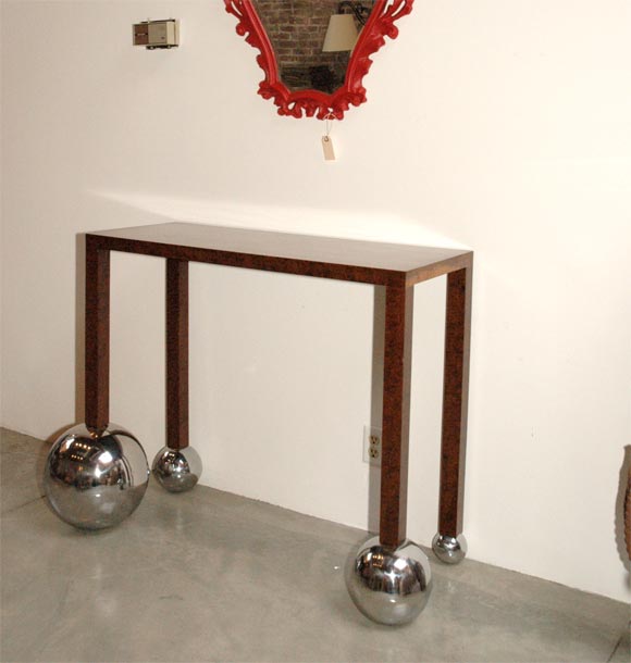 60's Console Table with Metal Balls 1