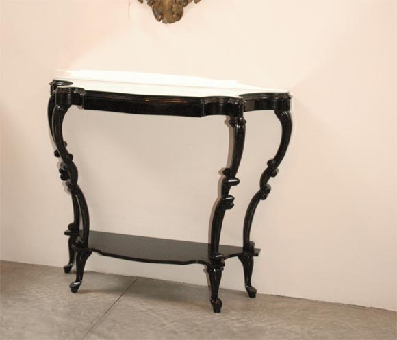 19th c. Portuguese Console Table w/Mirror Top