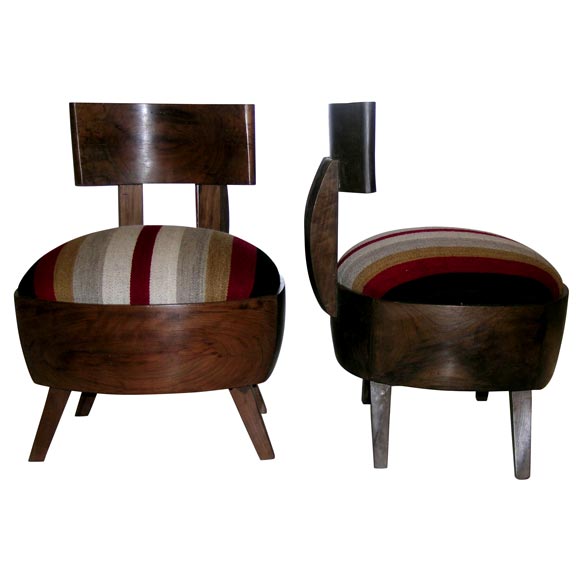 Pair of Small Fireplace Chairs For Sale