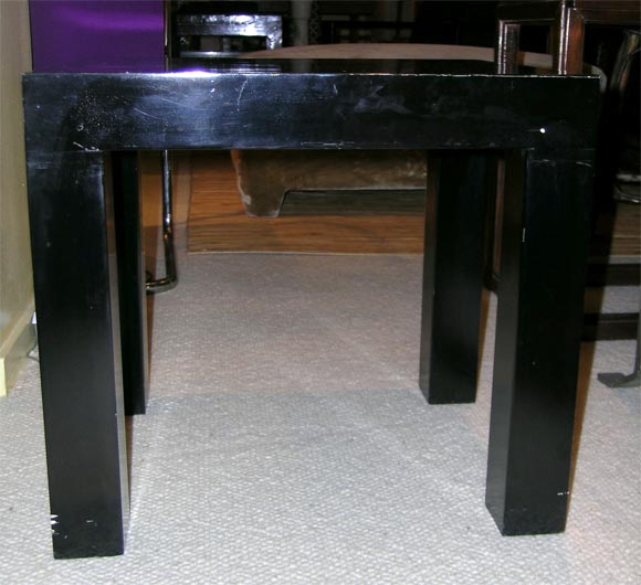 Pair of Black Lacquer Side Tables For Sale 2