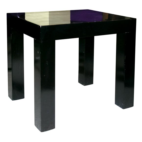 Pair of Black Lacquer Side Tables For Sale