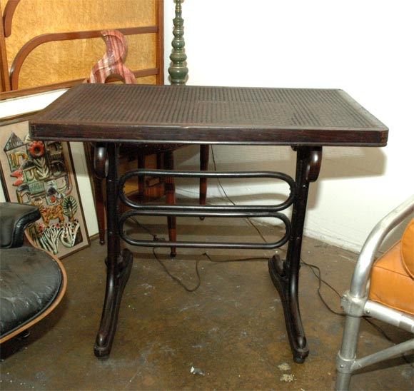 Bentwood and cane table