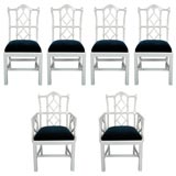 A Set of Six Chinoiserie Style Dining Chairs