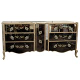 Vintage A Reverse Decorated and Mirrored Chest of Drawers