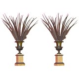 Pair of 19th Century Bronze and Sienna Marble Urns.