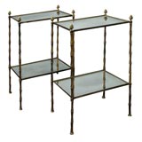 Pair of mirrored side tables by Baguès