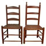 Antique PAIR OF 19THC NEW ENGLAND LADDERBACK CHAIRS