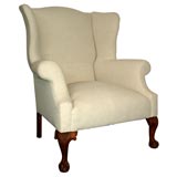 19THC PERIOD WING CHAIR UPHOLSTERED IN HOM<br />
eSPUN LINEN