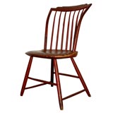 19THC. ORIGINAL RED PAINTED NEW ENGLAND WINDSOR CHAIR