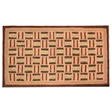 1930'S  MOUNTED LOG CABIN  HAND HOOKED RUG