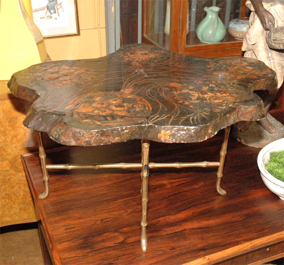 french japanese irregular shaped coffee table by jensen