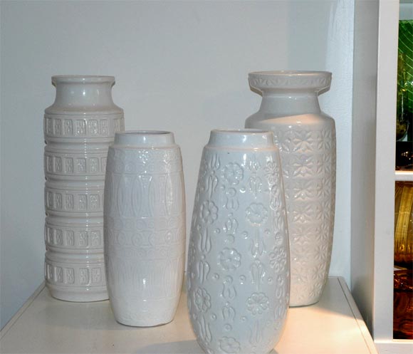 SCHEURICH COLLECTION WHITE FLOOR VASES