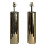 PAIR ITALIAN CHROME TABLE LAMPS