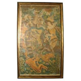 Amazing Tapestry design, rare lynx hunting scene