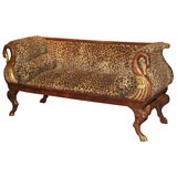 French Empire Style Mahogany Canape with Parcel-Gilt