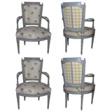 Set Of 4 Louis Xvi Painted Fauteuils