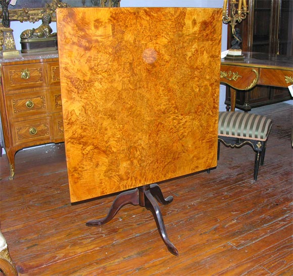 Swedish Gustavian Birch Tilt-top Table