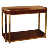 Jansen Lacquered And Brass Console Table With Drawers