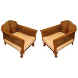 English Walnut Edwardian Arm Chairs
