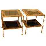 Pair of Gold and Black Greek Key Tables