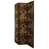 Three Panel Screen with Chinois Fabric