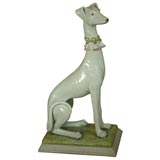 Beautiful Celadon Terracotta Dog In Jewels