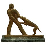 Bronze Figure of Man & Dog