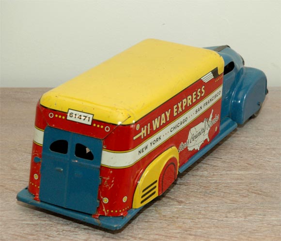 Mid-20th Century Marx Tin Litho Highway Express Toy Truck