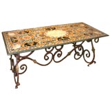 Italian Dining or Center Table Featuring Specimen Hardstone Top