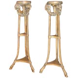 Pair of Giltwood and Painted Torcheres