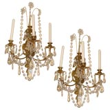 Four Arm Gilt Bronze Candle Sconces