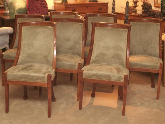 Set of 8 Walnut Gondola Chairs