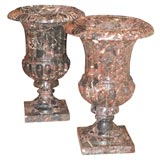 Set of Four Rouge Marble Urns (Also Sold in Pairs)