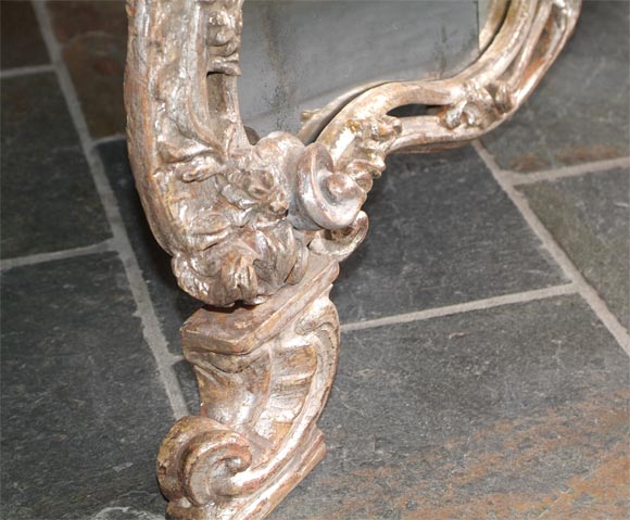 Rococo silver-gilt over-mantle mirror For Sale 1