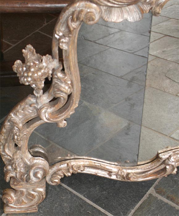 Rococo silver-gilt over-mantle mirror For Sale 2