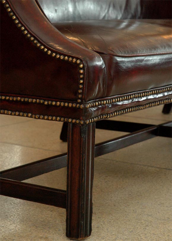 Chippendale Leather Sofa 3