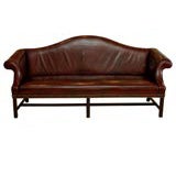 Antique Chippendale Leather Sofa