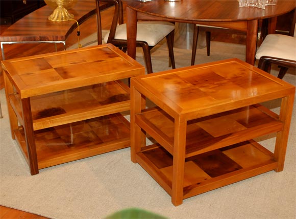 Pair of Koa Wood Occasional Tables