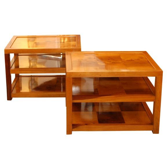 Pair of Koa Wood Occasional Tables