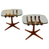 Pair of Sculpted Danish Modern Side Tables