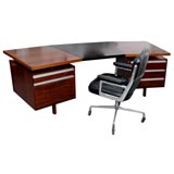 Rosewood and leather Executive Desk