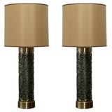 Brass Table Lamps in Style of James Mont