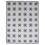 Antique 19THC MOUNTED BLUE & WHITE CRIB QUILT