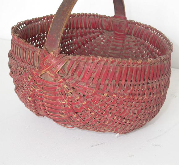 Wood 19THC PAINTED  BUTTOCKS BASKET