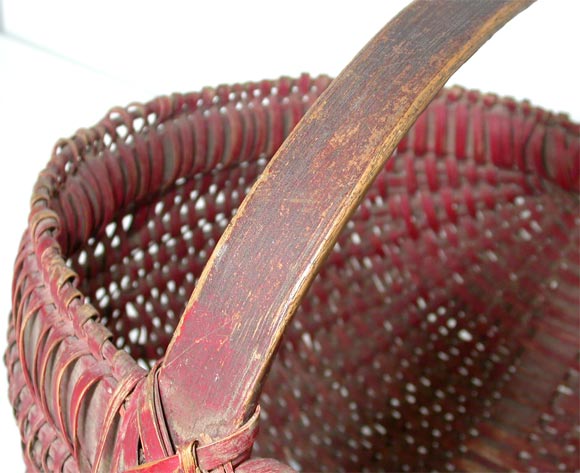 19THC PAINTED  BUTTOCKS BASKET 3