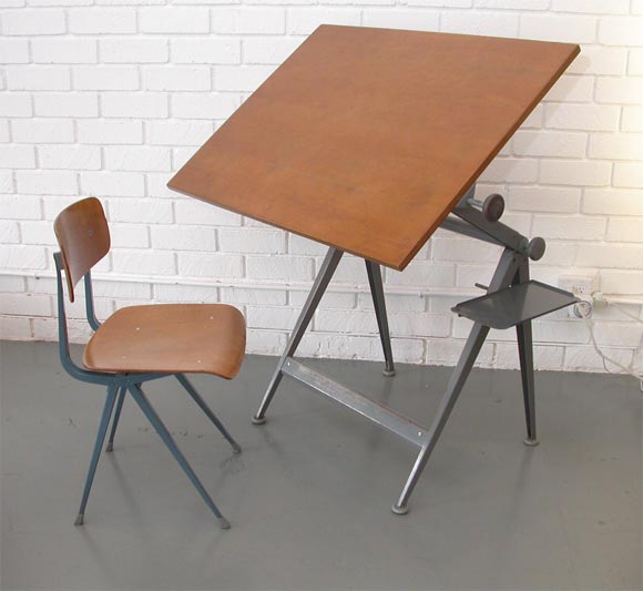 Friso Kramer Drafting Table and Chair